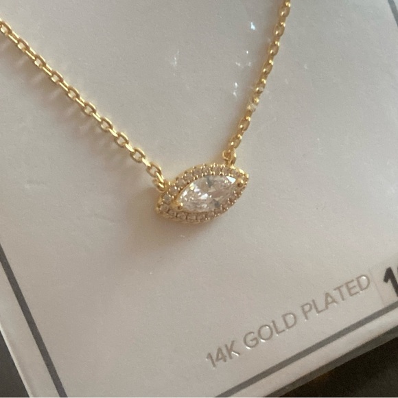 Sterling Forever Jamie Marquise Cubic Zirconia Pendant Necklace - Picture 4 of 9